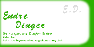 endre dinger business card